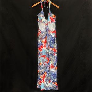 💙3/$25 Boohoo Sexy Tropical Cut Out Beach Maxi Dress- Sz 12